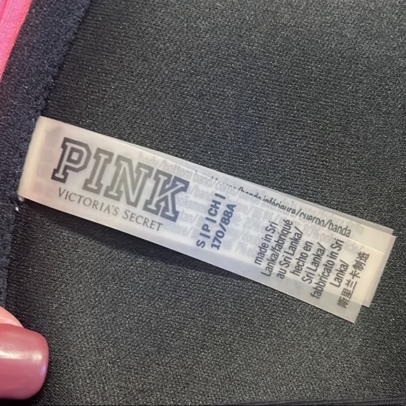 PINK Victoria’s Secret Bikini Top Black Swimsuit Bustier S Small - Picture 5 of 6